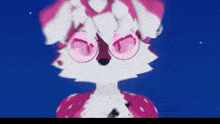 a close up of a furry character wearing glasses