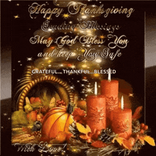 Happy Thanksgiving Sending Blessings GIF