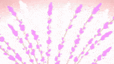 a drawing of purple flowers with a pink background