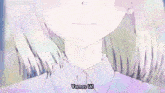 a close up of a girl 's face with white hair and the words vamos la !