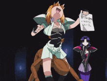 a girl holding a piece of paper that says ' i 'm a spider ' on it