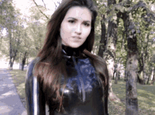Latex Girl Black Latex GIF - Latex Girl Black Latex Latex Catsuit GIFs