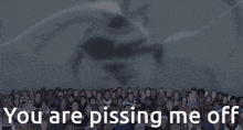 a picture of a cartoon character with the words you are pissing me off