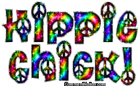 Hippie Hippie Chick Sticker - Hippie Hippie Chick Peace Stickers