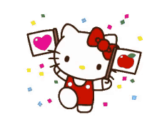 Hello Kitty Flags GIF - Hello Kitty Flags Cheer GIFs