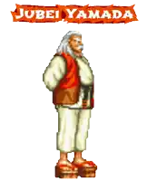 a pixel art of a man with the name jubei yamada