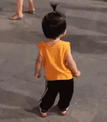 dancing with headphones funny cute kid yellow