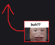 a picture of a face with a sign that says " huh " on it