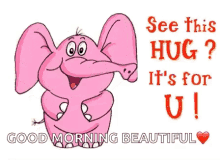 Hug Elephant GIF - Hug Elephant Pink GIFs