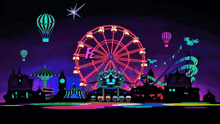 a poster for festivalland momolan with a ferris wheel in the middle