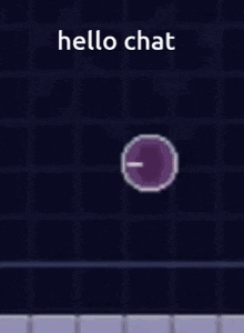 a cartoon character is blowing a bubble with the words hello chat on the bottom
