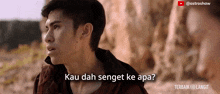 a man in a red jacket says " kau dah senget ke apa " in a youtube video