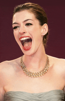 Anne Hathaway Tongue Mouth Open 1982 GIF
