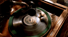 a record player with a record labeled victor on it