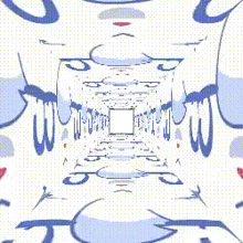 a kaleidoscope of a person 's face with a square in the middle