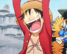 a cartoon of luffy with his eyes glowing