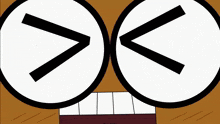 a close up of a cartoon character 's face with glasses and tears coming out of his eyes