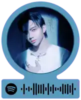 a spotify code with a picture of a man in a white shirt