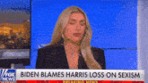 a fox news anchor announces that biden blames harris for loss on sexism