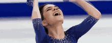 Hands Up Evgenia Medvedeva GIF - Hands Up Evgenia Medvedeva Figure Skating GIFs