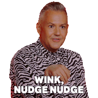 Wink Nudge Nudge Ross Mathews Sticker - Wink Nudge Nudge Ross Mathews Rupauls Drag Race Stickers