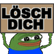 Pepe The Frog Lösch Dich Sticker - Pepe The Frog Lösch Dich Clear Yourself Stickers