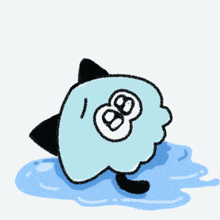 a drawing of a crying ghost with the number 8 on its face