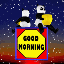 Good Morning Morning Coffee GIF - Good Morning Morning Coffee Pandas GIFs