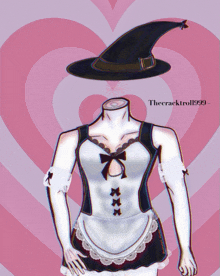 a drawing of a woman with a witch hat on her head by thecracktrol1999