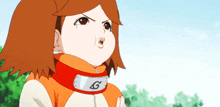 a cartoon character with a bandana around her neck with the letter g on it
