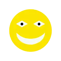 a yellow smiley face with black eyes and a smile