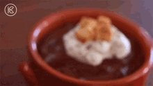 Chocolate Soup Whipped Cream GIF - Chocolate Soup Whipped Cream Croutons GIFs