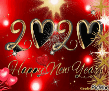 2020 happy new year hearts greetings