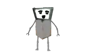 a drawing of a robot with a tv head and arms and legs