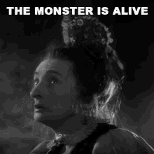 The Monster Is Alive Minnie GIF - The Monster Is Alive Minnie Bride Of Frankenstein GIFs