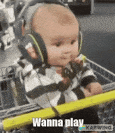 Wanna Play Baby GIF - Wanna Play Baby Headset GIFs