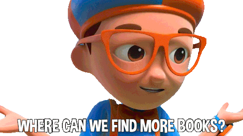 Where Can We Find More Books Blippi Sticker - Where Can We Find More Books Blippi Blippi Wonders - Educational Cartoons For Kids Stickers