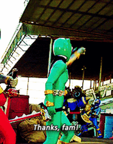 Power Rangers Green Ranger GIF - Power Rangers Green Ranger Thanks Fam GIFs