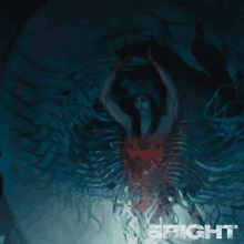 a poster for a movie called bright shows a woman