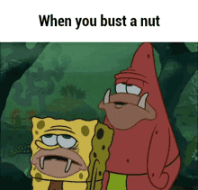 When You Bust A Nut GIF - Spongegar Spongebob Patrick GIFs