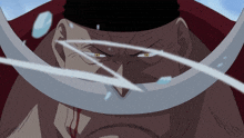 a man with a white beard has a bloody wound on his neck