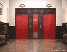 a photo of an elevator with the hashtag evanaboutcinema