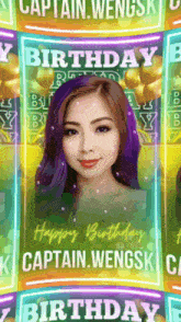 a birthday card for captain wengsk with a picture of her