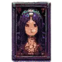 a pixel art painting of a woman with long hair
