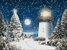 Christmas Is Coming Light House GIF - Christmas Is Coming Light House Christmas Tree GIFs