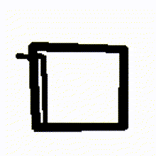 a black square on a white background