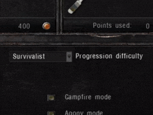 a screenshot of a video game that says survivalist