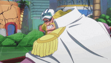 a cartoon character with a marine hat on his head