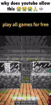 a screenshot of a video game with the words `` why does youtube allow this play all games for free '' .