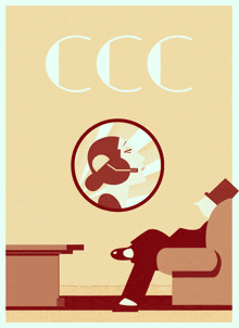 an illustration of a woman smoking a cigarette with the letters ccc above